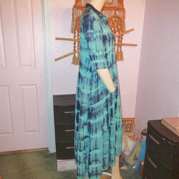 Natural Life Rebecca Womens Dress Size S Pockets Woven Midi Tiered Babydoll Boho - Picture 7 of 12